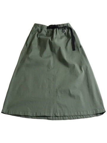 Cotton spandex belted long skirt light khaki - OFFGRID - BALAAN 1