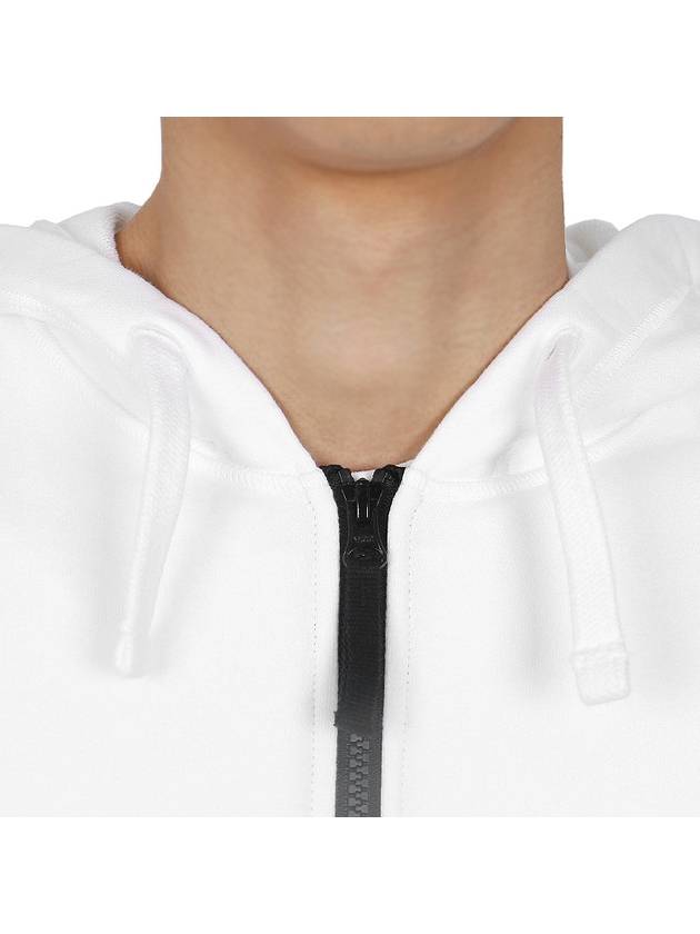 Compass Badge Zip Up Hoodie White - STONE ISLAND - BALAAN 8