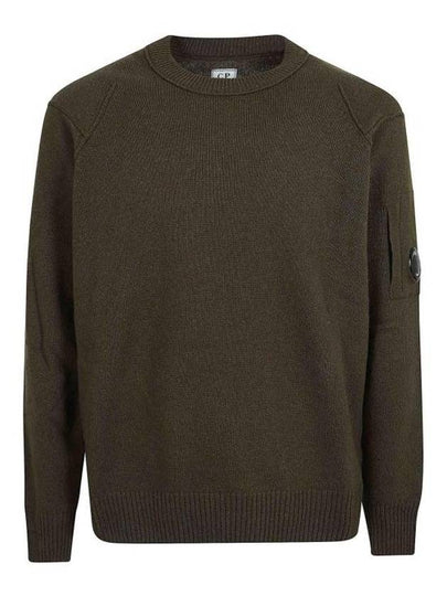 Lambswool GRS Crew Neck Knit Top Green - CP COMPANY - BALAAN 2