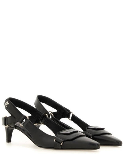 Racer Leather Slingback Heel Black - COURREGES - BALAAN 2