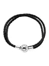 Moments Double Leather Bracelet Black - PANDORA - BALAAN.