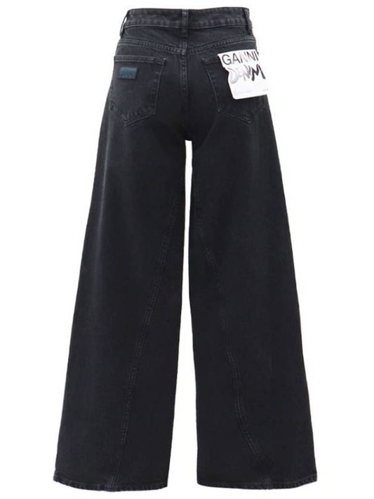 diagonal wide black and blue pants - GANNI - BALAAN 2