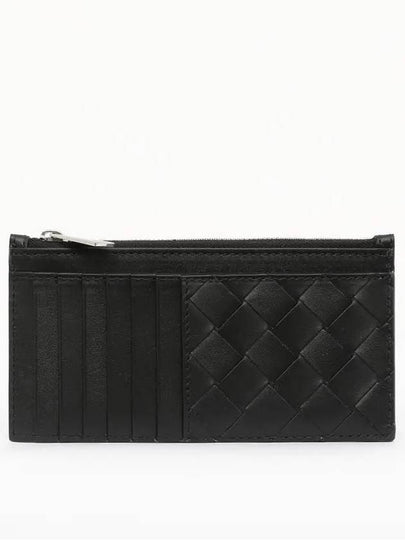 Intrecciato Long Zipper Calfskin Card Wallet Black - BOTTEGA VENETA - BALAAN 2