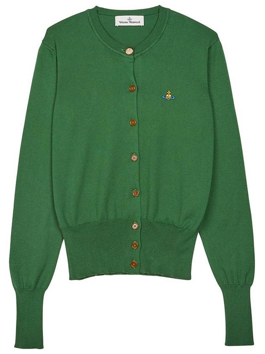 Bea Embroid Logo Cotton Cardigan Green - VIVIENNE WESTWOOD - BALAAN 2