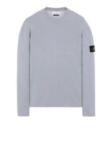 Wappen Patch Round Cotton Knit Top Light Grey - STONE ISLAND - BALAAN 1