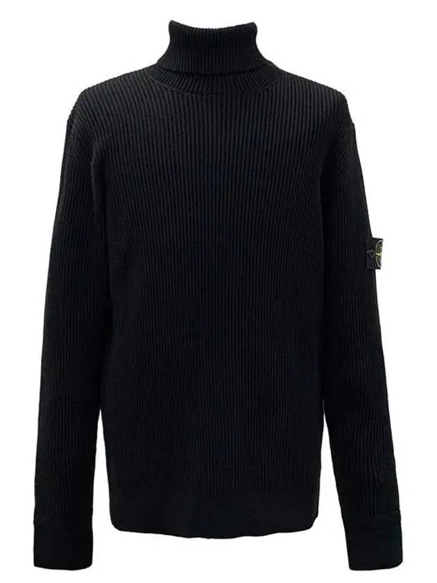 Logo Knit Turtleneck Black - STONE ISLAND - BALAAN 2