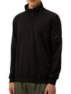 Light Fleece Half Zipped Sweatshirt Black - CP COMPANY - BALAAN 3