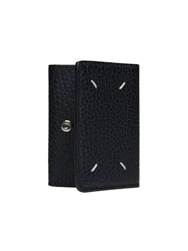 Signature Stitch Trifold Leather Half Wallet Black - MAISON MARGIELA - BALAAN 2