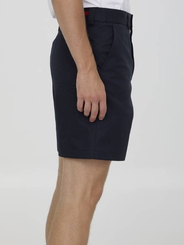 Double Cotton Shorts Dark Blue - GUCCI - BALAAN 4