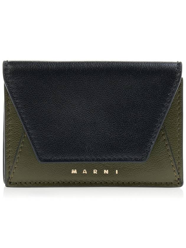 logo tri-fold wallet black green - MARNI - BALAAN.