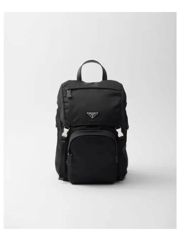 Re-Nylon Saffiano Leather Backpack Black - PRADA - BALAAN 2