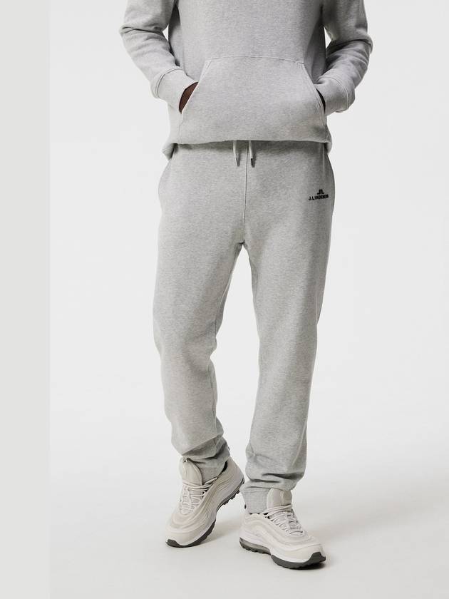 Alpha Logo Print Track Pants Light Grey Melange - J.LINDEBERG - BALAAN 3