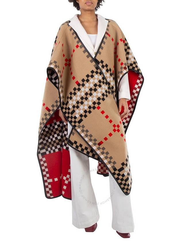 Burberry Archive Beige Pixel Check Cashmere Cape - BURBERRY - BALAAN 2