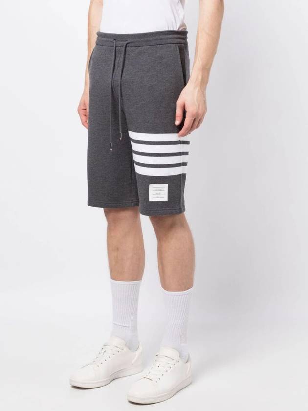 Cotton Loopback Knit Engineered 4-Bar Sweatshorts Dark Grey - THOM BROWNE - BALAAN 3