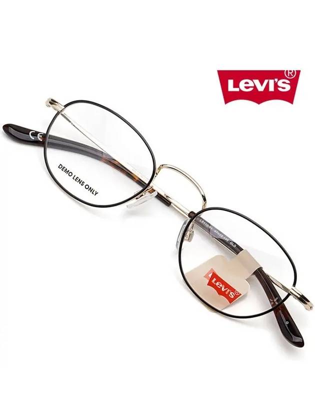 Eyewear Round Eyeglasses Gold Black - LEVI'S - BALAAN 4