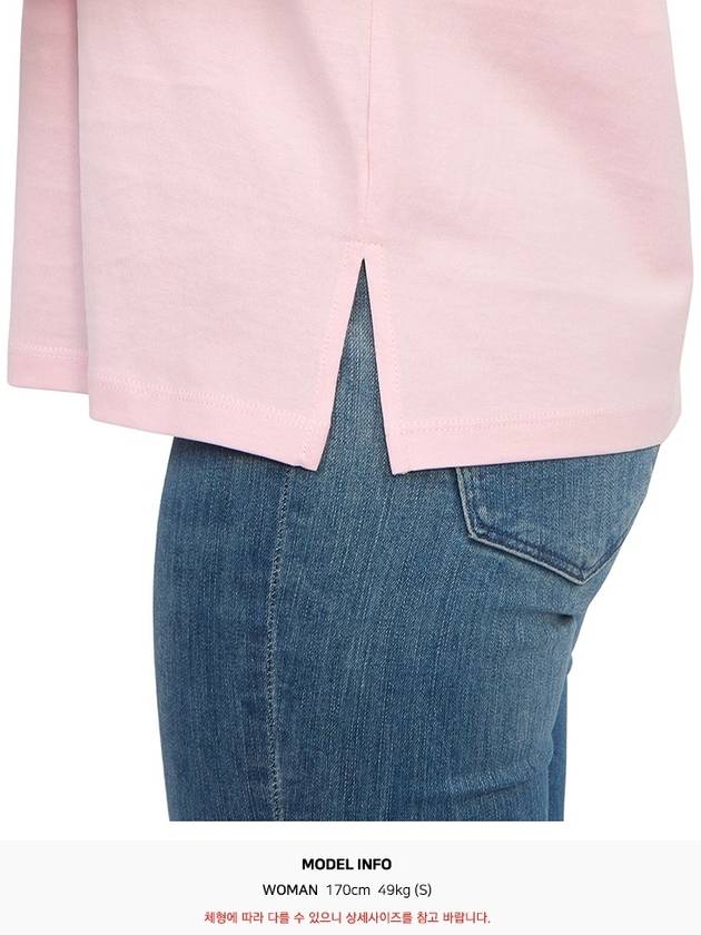 Deodara Side Slit Cotton Short Sleeve T-shirt Pink - MAX MARA - BALAAN 8