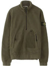 Men's Pocket Half Zip Up Sweatshirt Dark Green - STONE ISLAND - BALAAN 2