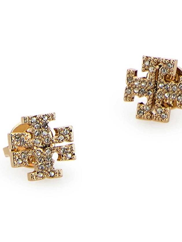 Crystal Logo Stud Earrings Gold - TORY BURCH - BALAAN 3