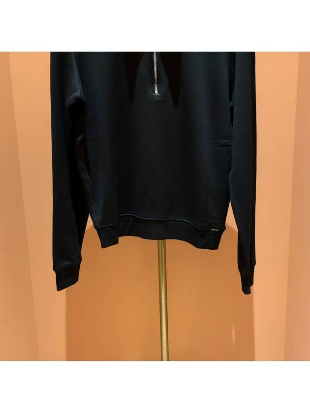 Men's Half Zipper Polo Sweatshirt Black - TOM FORD - BALAAN 4