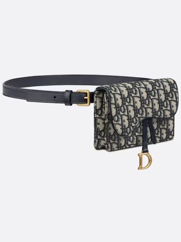 Oblique Jacquard Saddle Belt Pouch Bag Blue - DIOR - BALAAN 6