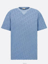 Oblique Terry Cotton Relaxed Fit Short Sleeve T-Shirt Blue - DIOR - BALAAN 6