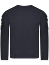 Garment Dyed Double Pocket Brushed Cotton Fleece Sweatshirt Navy - STONE ISLAND - BALAAN 3