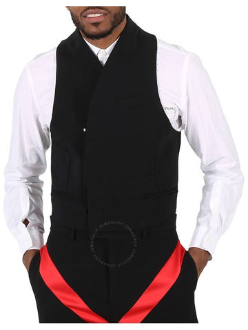 Ferragamo Double Breasted Slim Fit Waistcoat In Black, Brand Size 52 (US Size 42) - SALVATORE FERRAGAMO - BALAAN 1