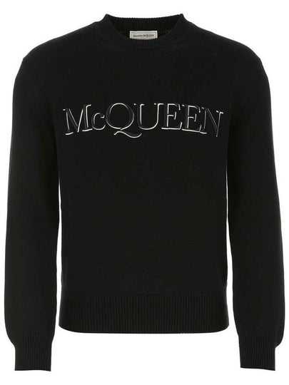 Embroidered Logo Knit Top Black - ALEXANDER MCQUEEN - BALAAN 2