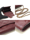 AP0238 Burgundy caviar gold CC logo classic clutch with chain card wallet cross bag 31st - CHANEL - BALAAN 6