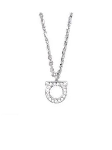 Ferragamo Women s Gancini Crystal Mini Necklace Silver 696655 - SALVATORE FERRAGAMO - BALAAN 1