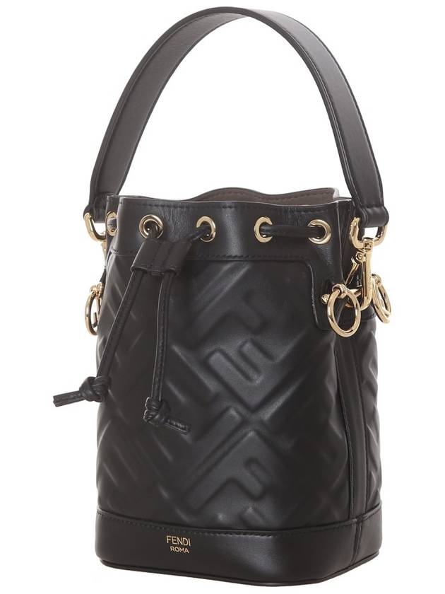 Mon Tresor Black Leather Mini Bag with FF Motif - FENDI - BALAAN 3