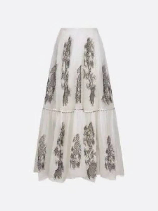 Women's Flare A-Line Skirt Ecru - DIOR - BALAAN 2