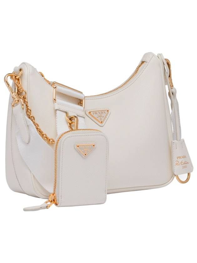 Re-Edition 2005 Saffiano Leather Shoulder Bag White - PRADA - BALAAN 3