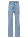 Triangle Logo High Rise Denim Jeans Sky Blue - PRADA - BALAAN 3