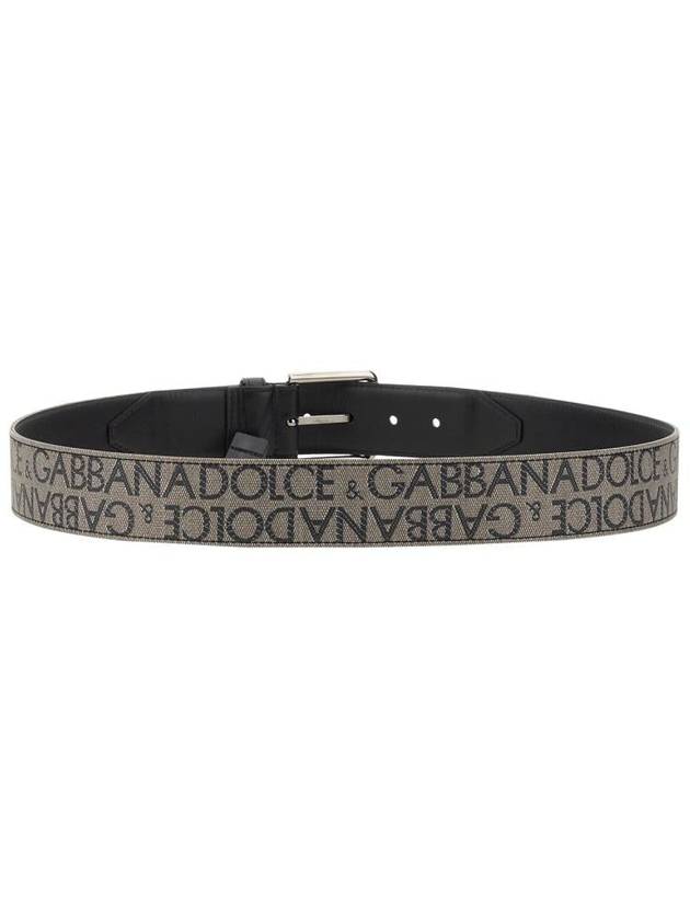 logo leather belt black - DOLCE&GABBANA - BALAAN 4