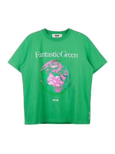 Fantastic Green Logo Short Sleeve T-Shirt Green - MSGM - BALAAN 2