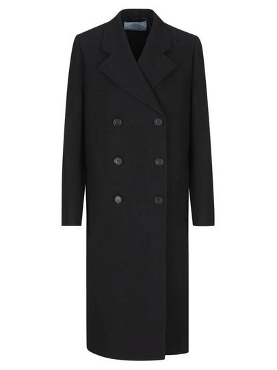 Virgin wool double coat black - PRADA - BALAAN 2