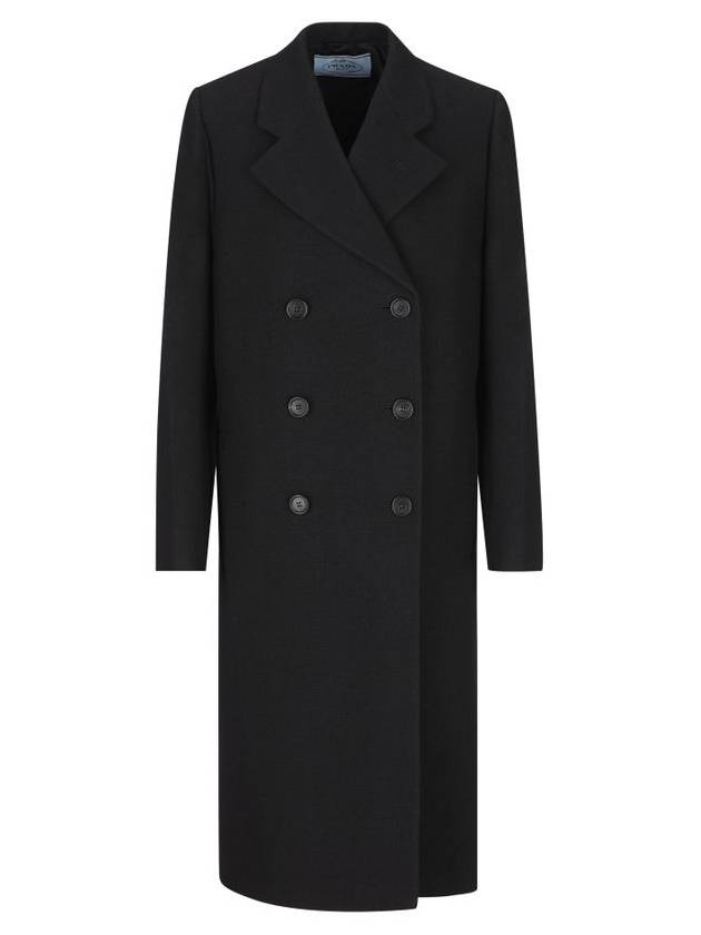 Virgin wool double coat black - PRADA - BALAAN 1