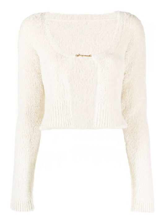 Women's La Maille Neve Fluffy Charm Cardigan Offwhite - JACQUEMUS - BALAAN 1