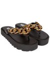 Chain Platform Leather Flip Flops Black - VERSACE - BALAAN 2