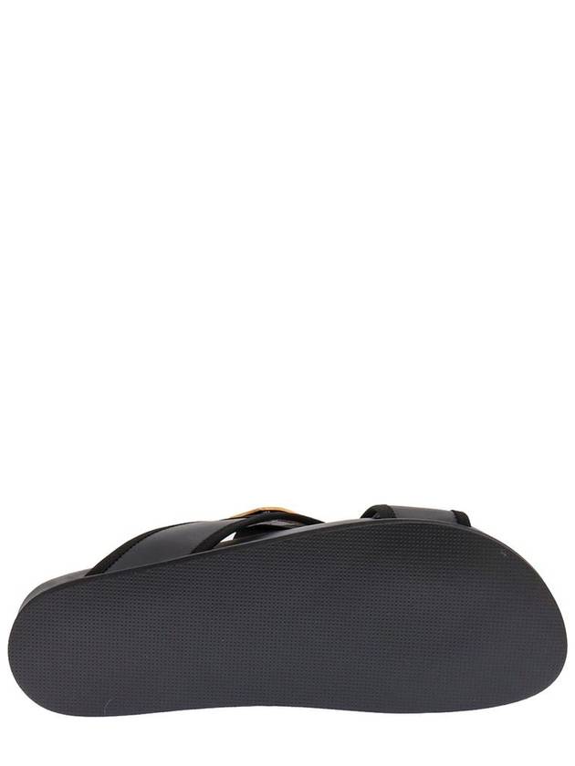 Vitello Calf Enamel Criss Cross Loafer Sandals Black - THOM BROWNE - BALAAN 4