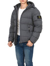 Seamless Logo Nylon Hooded Down Jacket Medium Grey - STONE ISLAND - BALAAN 6