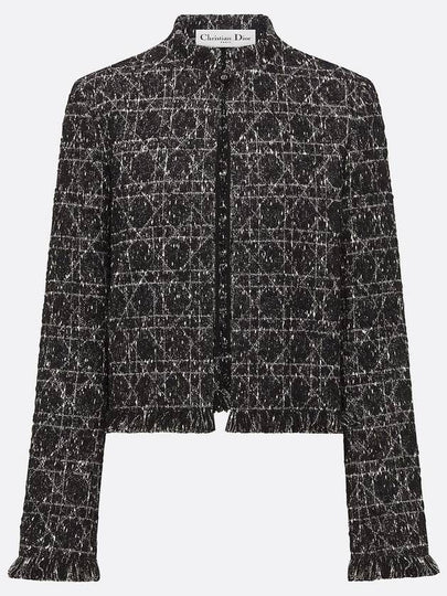 Macrocannage Crop Tweed Jacket Black - DIOR - BALAAN 2