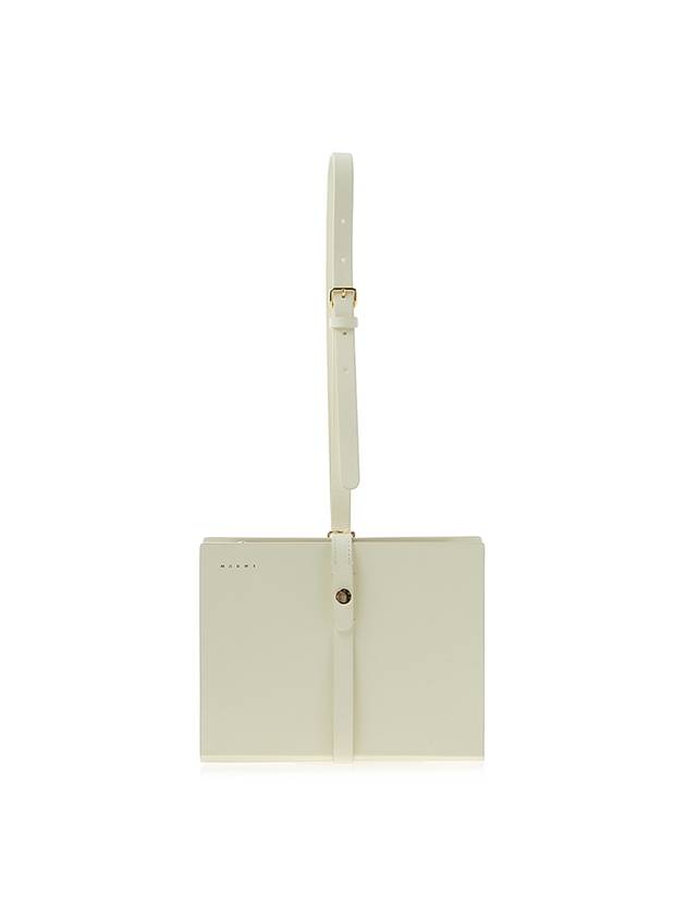 Small Book Logo Detail Leather Clutch Bag White - MARNI - BALAAN 2