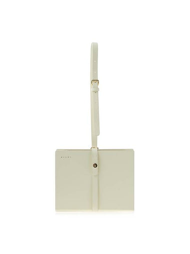 Small Book Logo Detail Leather Clutch Bag White - MARNI - BALAAN 1