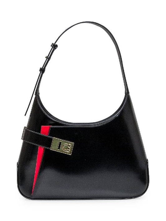 Calfskin Hobo Shoulder Bag Black - SALVATORE FERRAGAMO - BALAAN 2