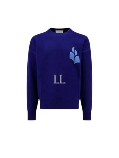 Atlee Logo Knit Top Blue - ISABEL MARANT - BALAAN 2