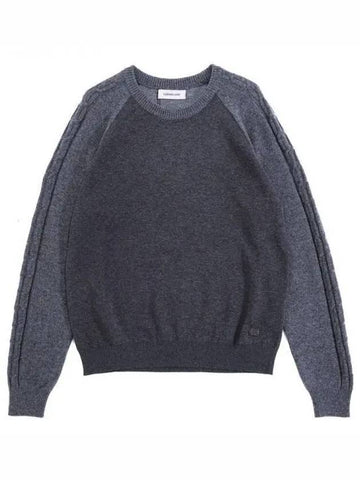 Gray Twist Sleeve Raglan Sweatshirt C08KTRF06 270283 - CORNELIANI - BALAAN 1