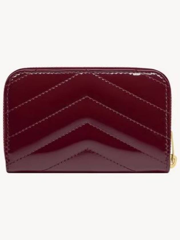 Cassandra Matelasse Patent Leather Half Wallet Red - SAINT LAURENT - BALAAN 3