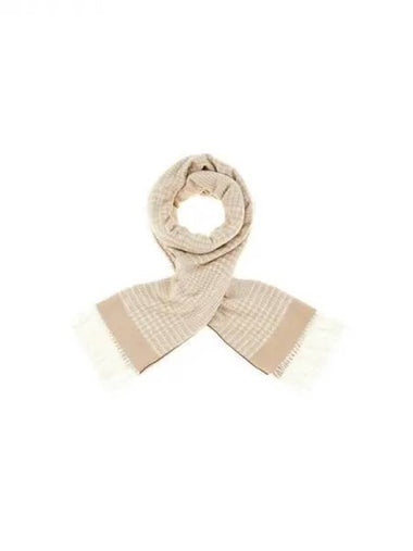 Women s Monili Line Check Pattern Silk Scarf Beige 271778 - BRUNELLO CUCINELLI - BALAAN 1